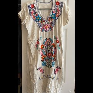 Traditional Mexican embroidered dress